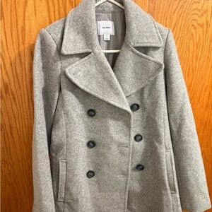 Old Navy Black Peacoat with Double Breasted Design and Wide Lapel